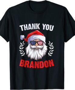 Santa Sunglasses American Flag Thank You Brandon Tee Shirt