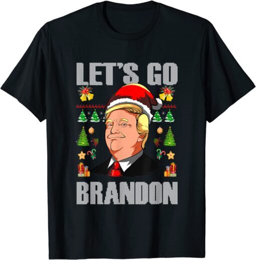 Santa Trump Let's Go Branson Brandon Anti Liberal Xmas Tee Shirt