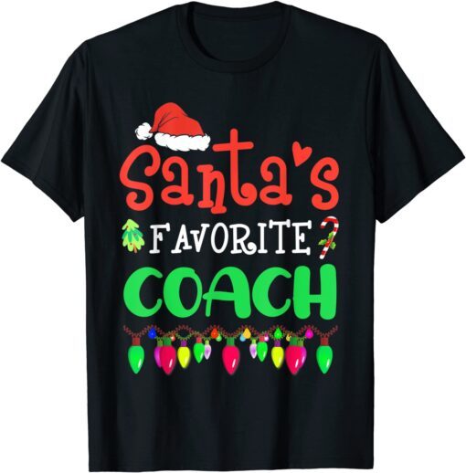 Santa's Favorite Coach Christmas Santa Claus Tee Shirt