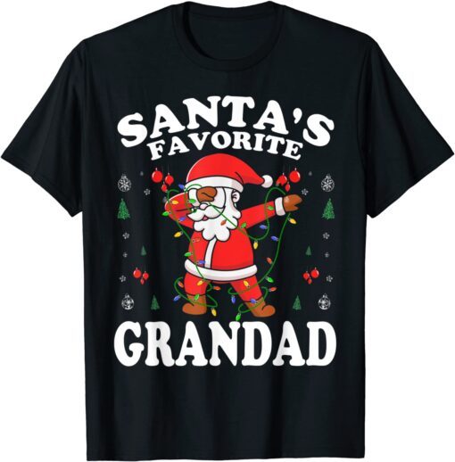 Santa’s Favorite GRANDAD Christmas Xmas Tee Shirt