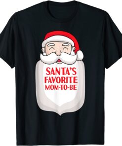 Santa's Favorite Mom To Be Funny Santa Christmas Pregnancy Tee Shirt