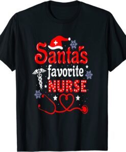 Santa's Favorite Nurse Christmas Tee Shirt