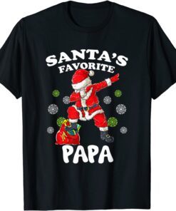 Santa’s Favorite PAPA Dabbing Santa Christmas Xmas Tee Shirt