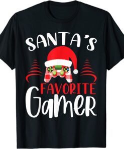 Santa's Favorite Video Game Christmas Pajama Gaming family Tee Shirt