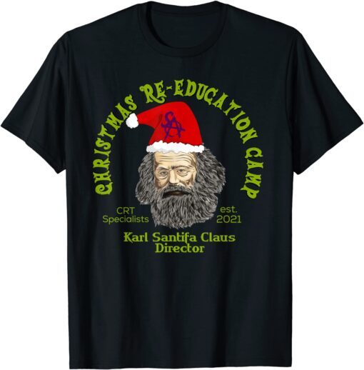 Santifa Claus Christmas Education Anti Liberal Biden Tee Shirt