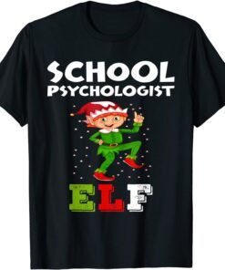 School Psychologist Elf Christmas Party Pajama Tee Shirt