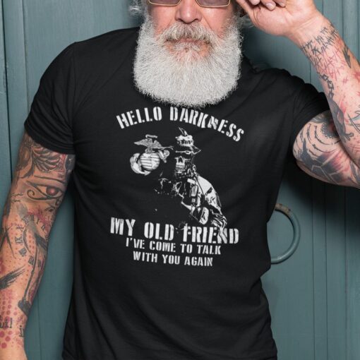 Skull Hello Darkness My Old Friend Tee Shirt