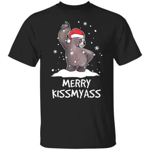 Sloth merry kissmyass Christmas Tee shirt