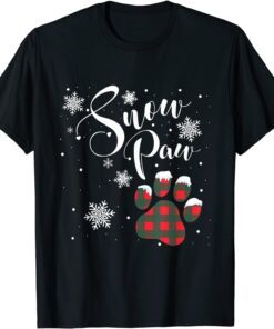 Snow Paw Merry Christmas Dog Paws Snowflake Xmas Tee Shirt