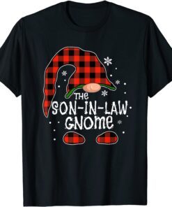 Son In Law Gnome Buffalo Plaid Christmas Matching Family Tee Shirt