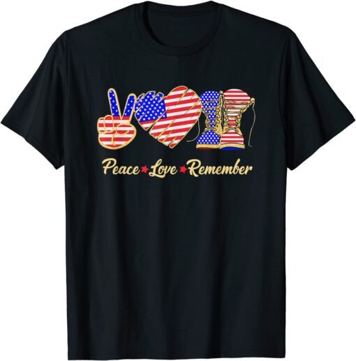 Thank You Veterans Day American Flag Heart Military Army Tee Shirt