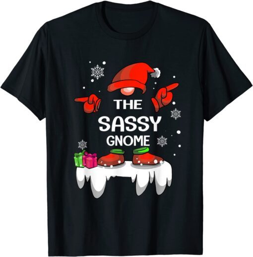 The Sassy Gnome Matching Family Christmas Pajamas Costume Tee Shirt