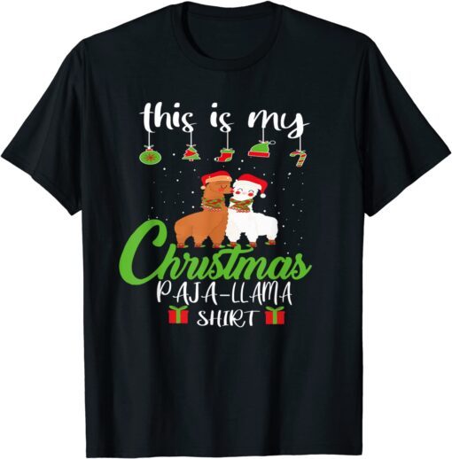 This Is My Christmas Paja-Llama, llama couple Tee Shirt