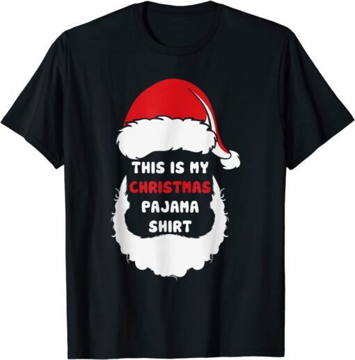 This Is My Christmas Pajama Santa Hat Xmas Lights 2021 T-Shirt