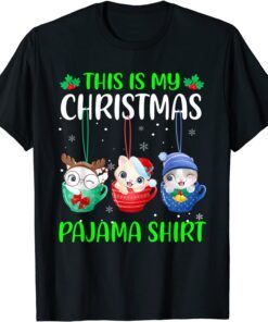 This Is My Christmas Pajama Xmas Cats Holiday Tee Shirt