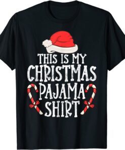 This Is My Christmas Pajama santa hat Xmas Lights 2022 Tee Shirt