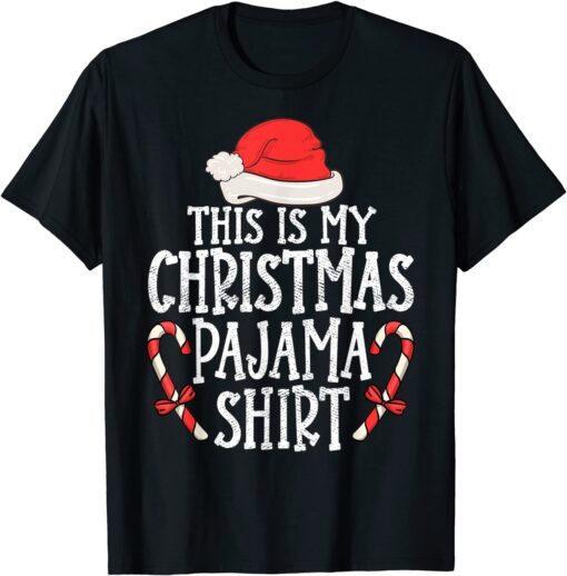 This Is My Christmas Pajama santa hat Xmas Lights 2022 Tee Shirt