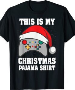 This Is My Christmas Pajamas Santa Video Gamer Tee Shirt