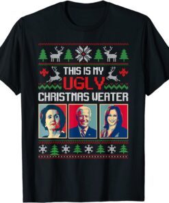 This Is My Ugly Christmas Meme Anti-biden Sarcastic US FLag T-Shirt