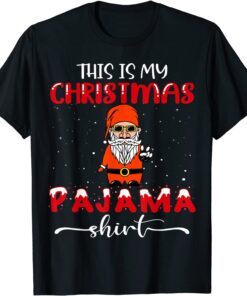 This is My Christmas Pagama Santa Peace Hand Sign Cool Tee Shirt