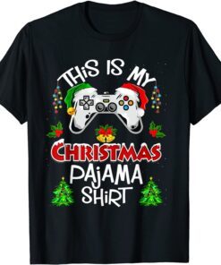 This is My Christmas Pajama Santa Hat Gamer Video Game Classic Shirt