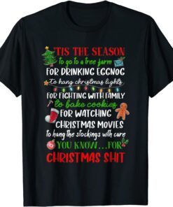 Tis The Season Christmas Pajama Xmas Lights Tee Shirt