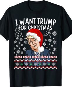 Trump For Christmas 2024 Ugly Christmas Sweater Pajama Tee Shirt