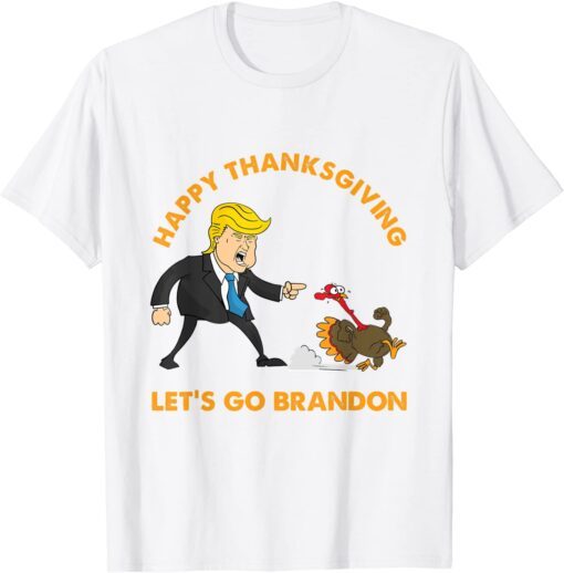 Trump Pointing Turkey Thanksgiving Let's Go Branson Brandon Tee Shirt