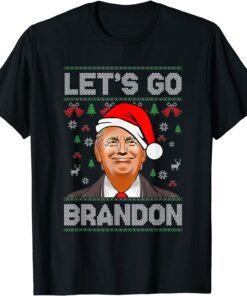 Trump Ugly Christmas Sweater Let's Go Bradon Meme Xmas Tee Shirt