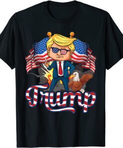 USA American Eagle Donald Trump American Flag Tee Shirt