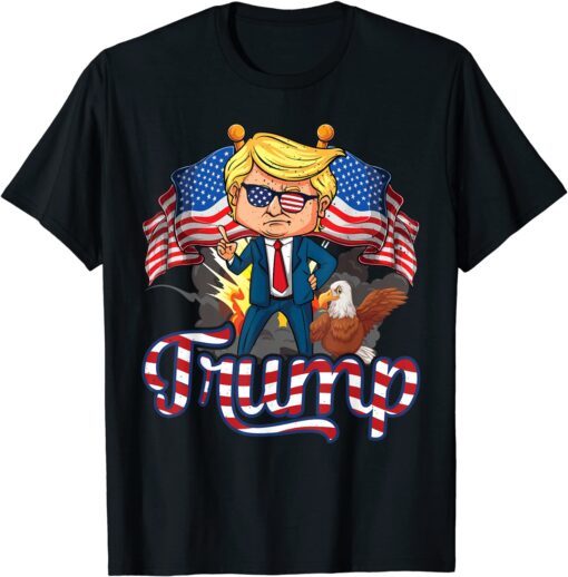 USA American Eagle Donald Trump American Flag Tee Shirt