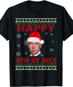 Ugly Christmas Joe Biden Happy 4th of July Tee Shirt