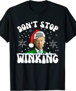 Ugly Christmas Joe Biden Winking Feliz Navidad T-Shirt