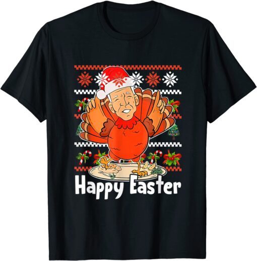 Ugly Christmas Santa Biden Turkey Happy Easter Merry Chrimas Tee Shirt