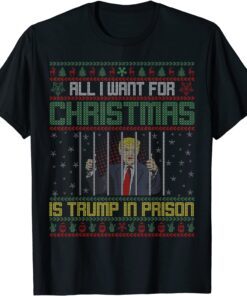 Ugly Christmas Sweater All I Want for Christmas Anti Trump Tee Shirt