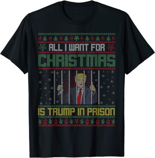 Ugly Christmas Sweater All I Want for Christmas Anti Trump Tee Shirt