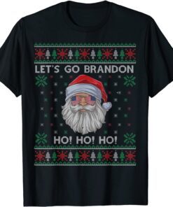 Ugly Christmas Sweater Let's Go Santa Brandon American Flag Tee Shirt