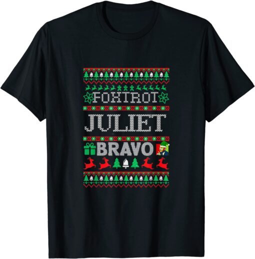 Ugly Christmas Sweater Military Pro American Anti Joe Biden Tee Shirt