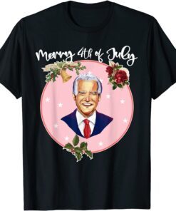 Ugly Christmas Vintage Joe Biden Merry 4th of July Tee Shirt