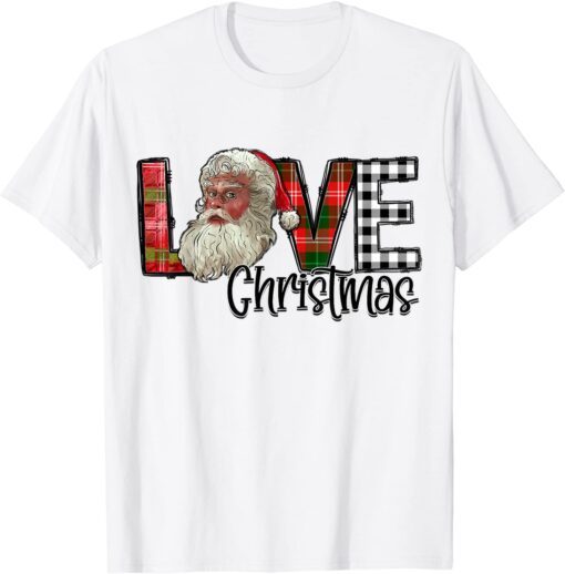 Vintage 70s 80s Santa Love Xmas Merry Christmas Tee Shirt