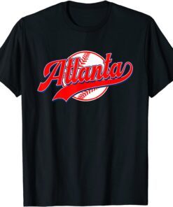 Vintage Atlanta City Baseball Distressed Baseball Lover Tee Shirt