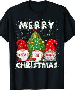 Vintage Merry Christmas Let's go Gnomies brandon Anti Biden T-Shirt