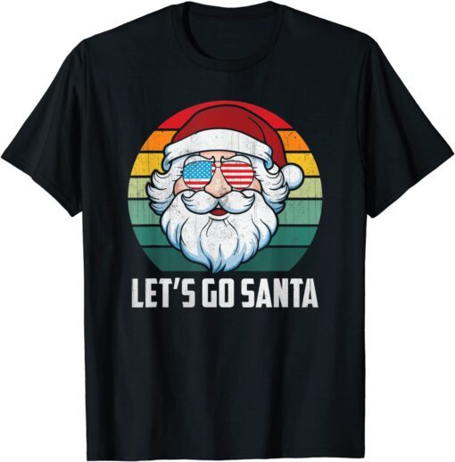 Vintage Santa Let's Go Santa Christmas Tee Shirt