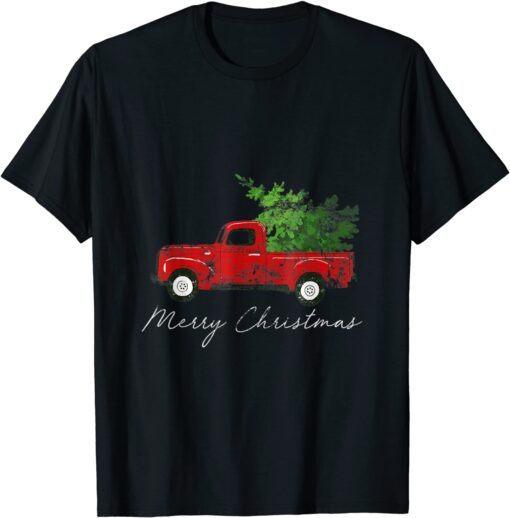 Vintage Wagon Christmas Tree on Car Xmas Vacation Tee Shirt