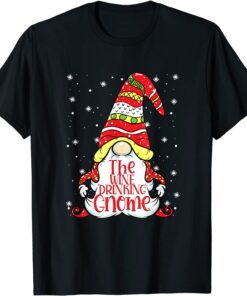 Wine Drinking Gnome Family Matching Christmas Tee Shirt