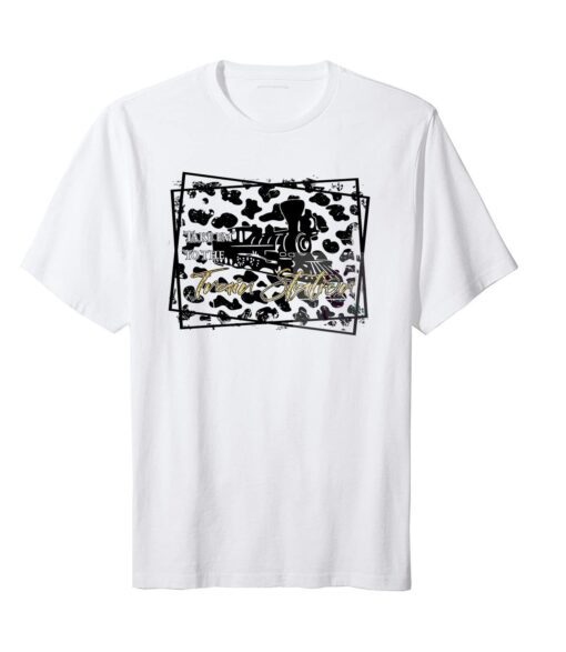 Yellowstone Cow Print Take Em To The Train Station Tee Shirt