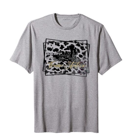 Yellowstone Cow Print Take Em To The Train Station Tee Shirt