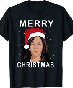 kamala Harris Santa Hat Merry Christmas Tee Shirt