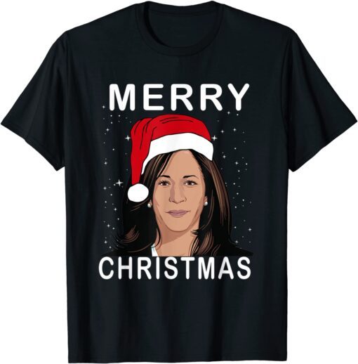 kamala Harris Santa Hat Merry Christmas Tee Shirt