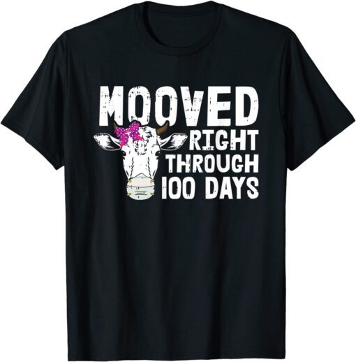 100 Days Of School Cow Moo-ved Face Mask Quarantine Tee Shirt